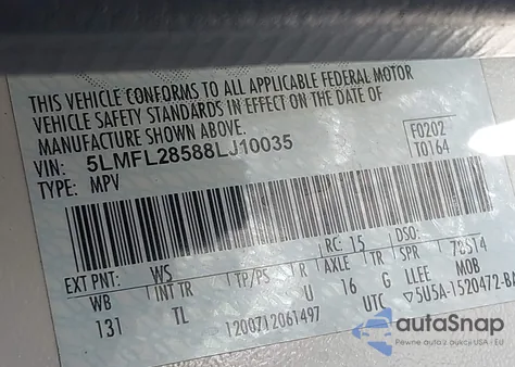 2008 Lincoln Navigator L from USA, damaged, VIN 5LMFL28588LJ10035